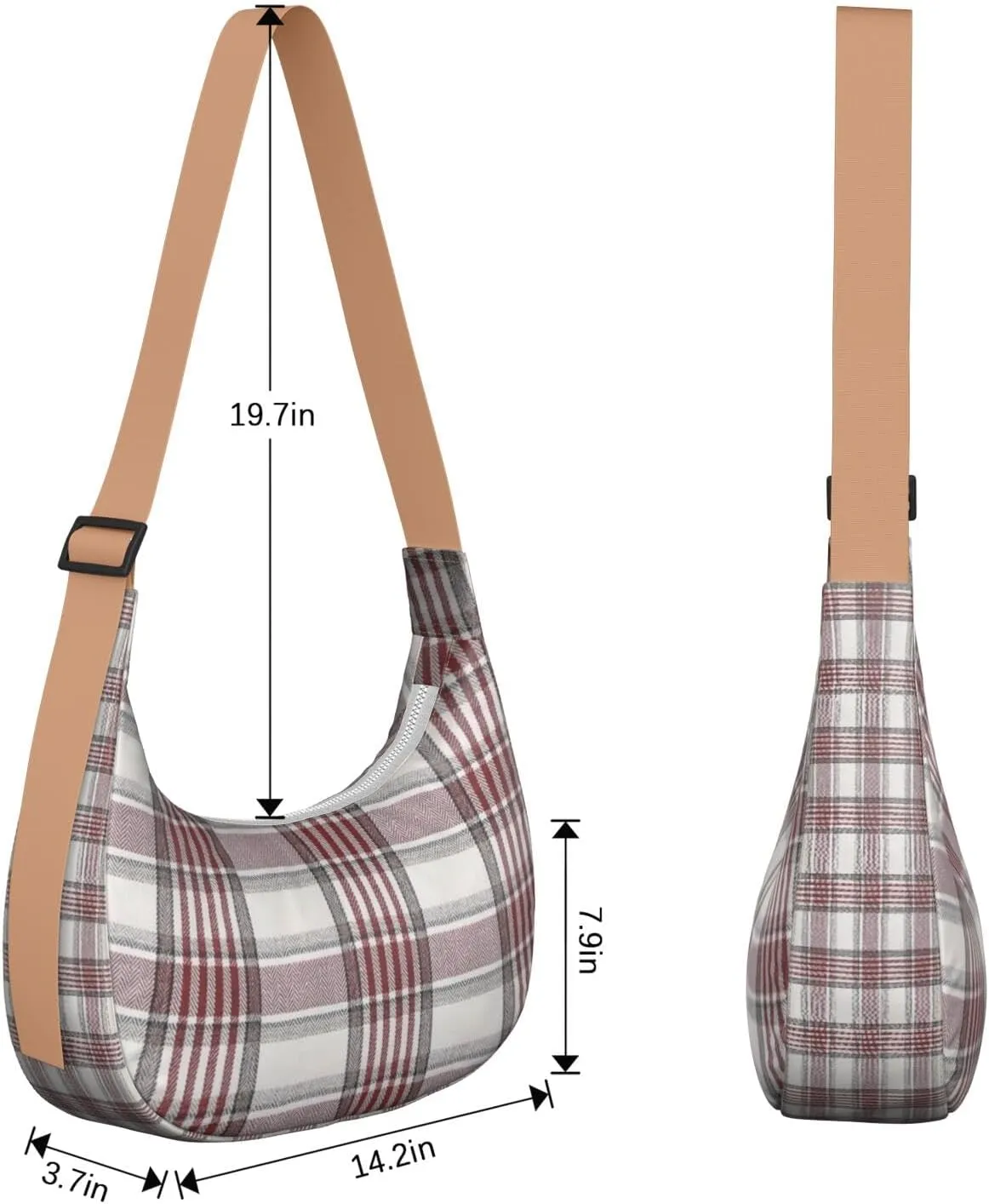 Crossbody Bag for Women Clutch HandBag with Zipper Closure for Women Underarm Purse with Adjustable Strap Zipper