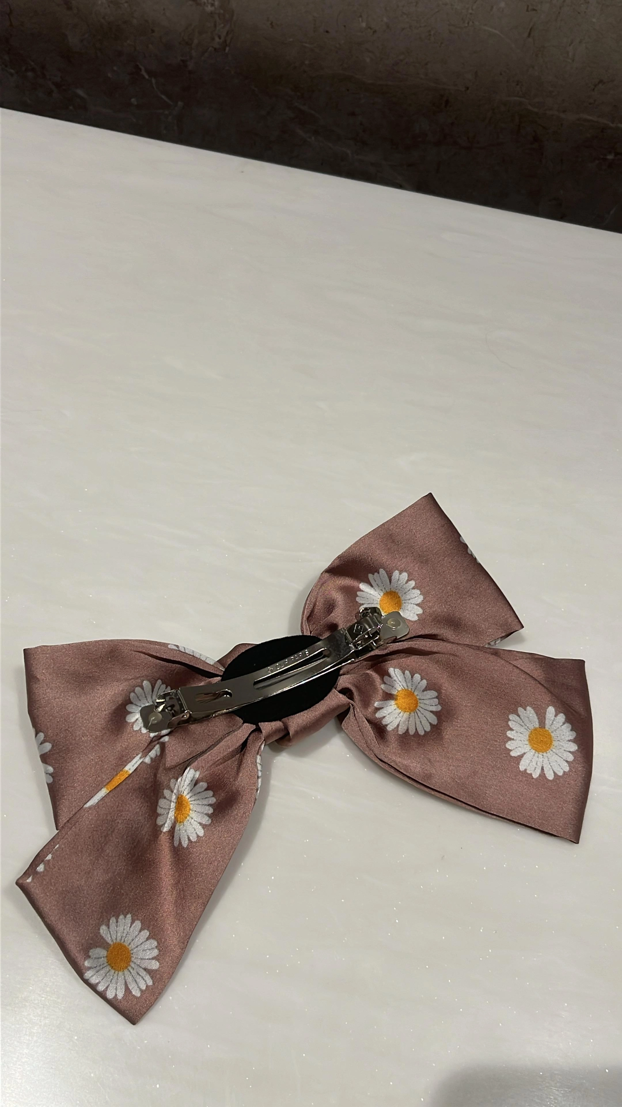Daisy Bliss Blush Pink Printed Hairbow