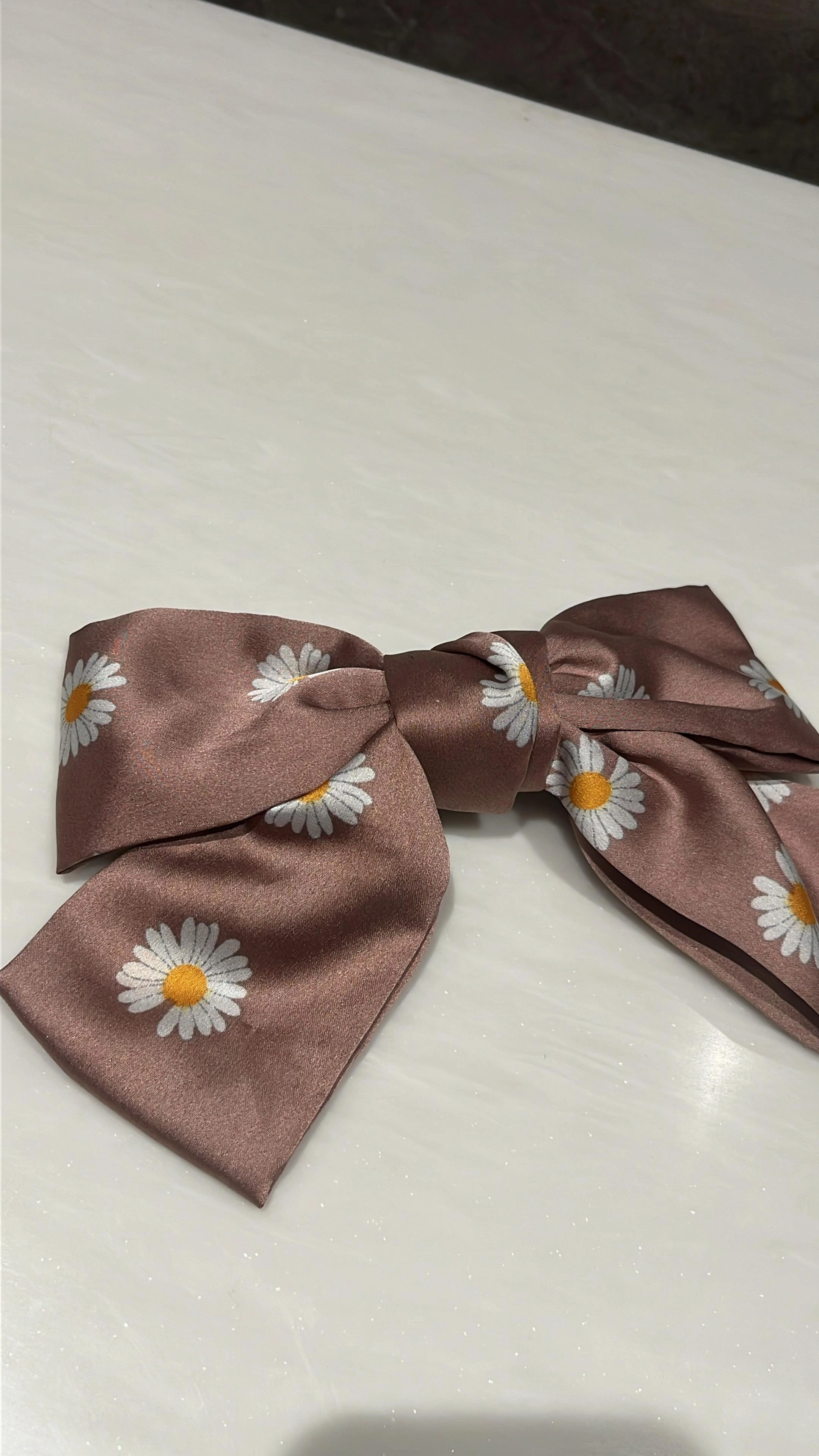 Daisy Bliss Blush Pink Printed Hairbow