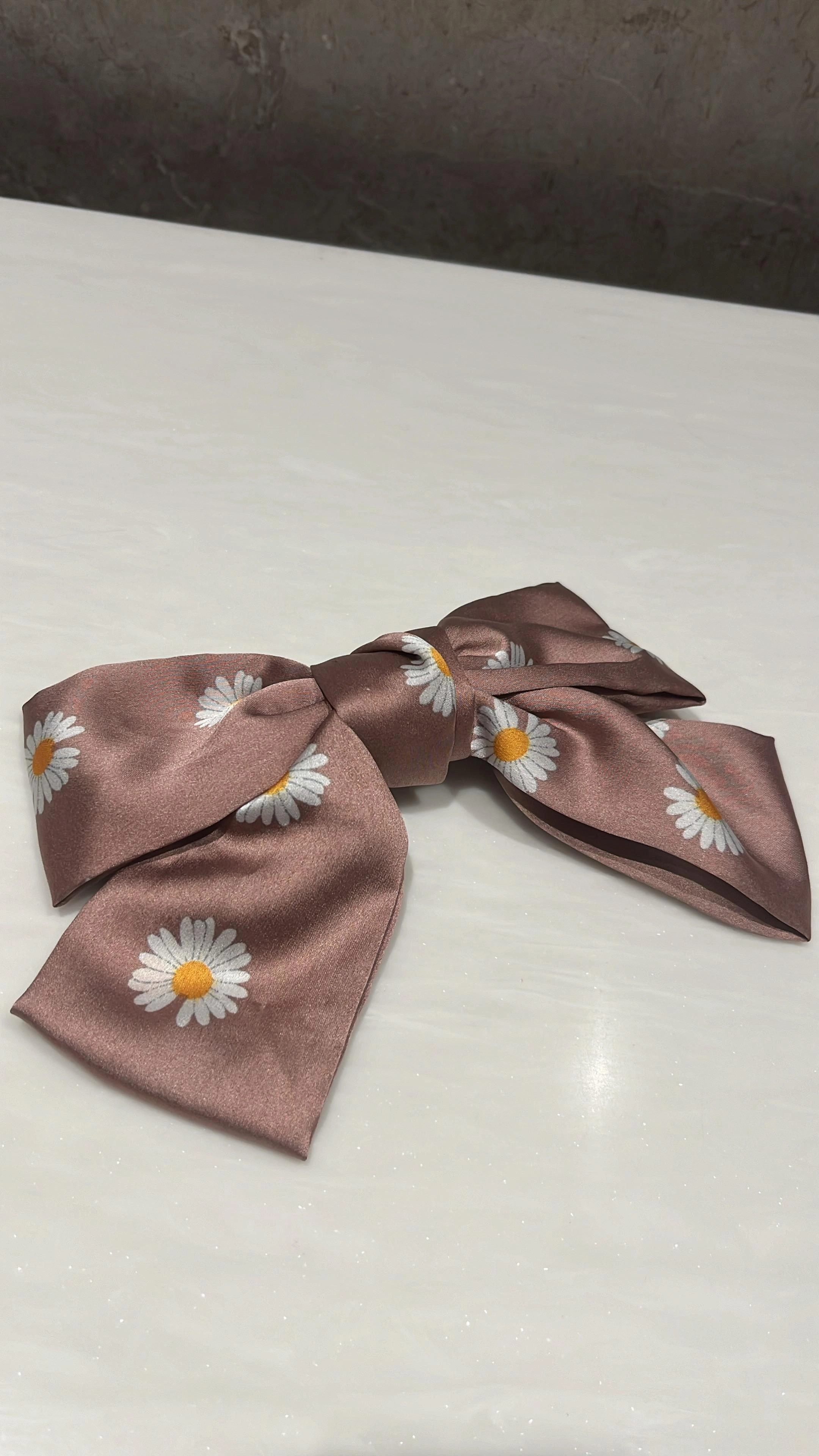 Daisy Bliss Blush Pink Printed Hairbow