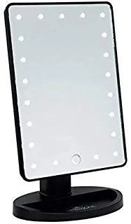 DANIELLE LED Lighted Hollywood Mirror with Dimmer Black 10.5" x 6.75"
