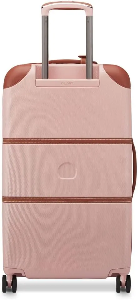 DELSEY PARIS Chatelet Air 2.0 Hardside Luggage Trunk with Spinner Wheels, Blush Pink, Checked-26 Inch Trunk