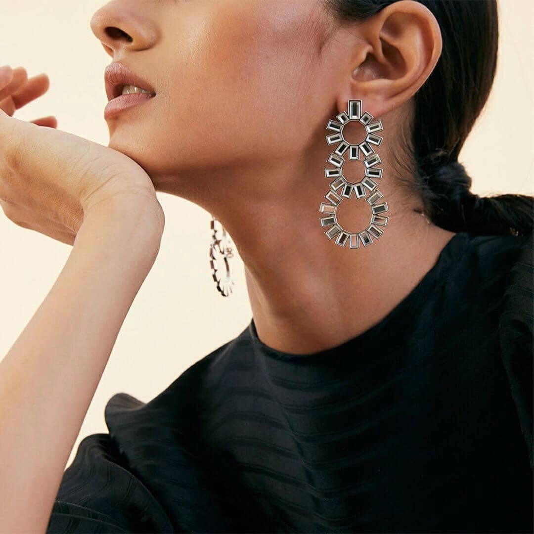 Disco Mirror Chandelier Earring