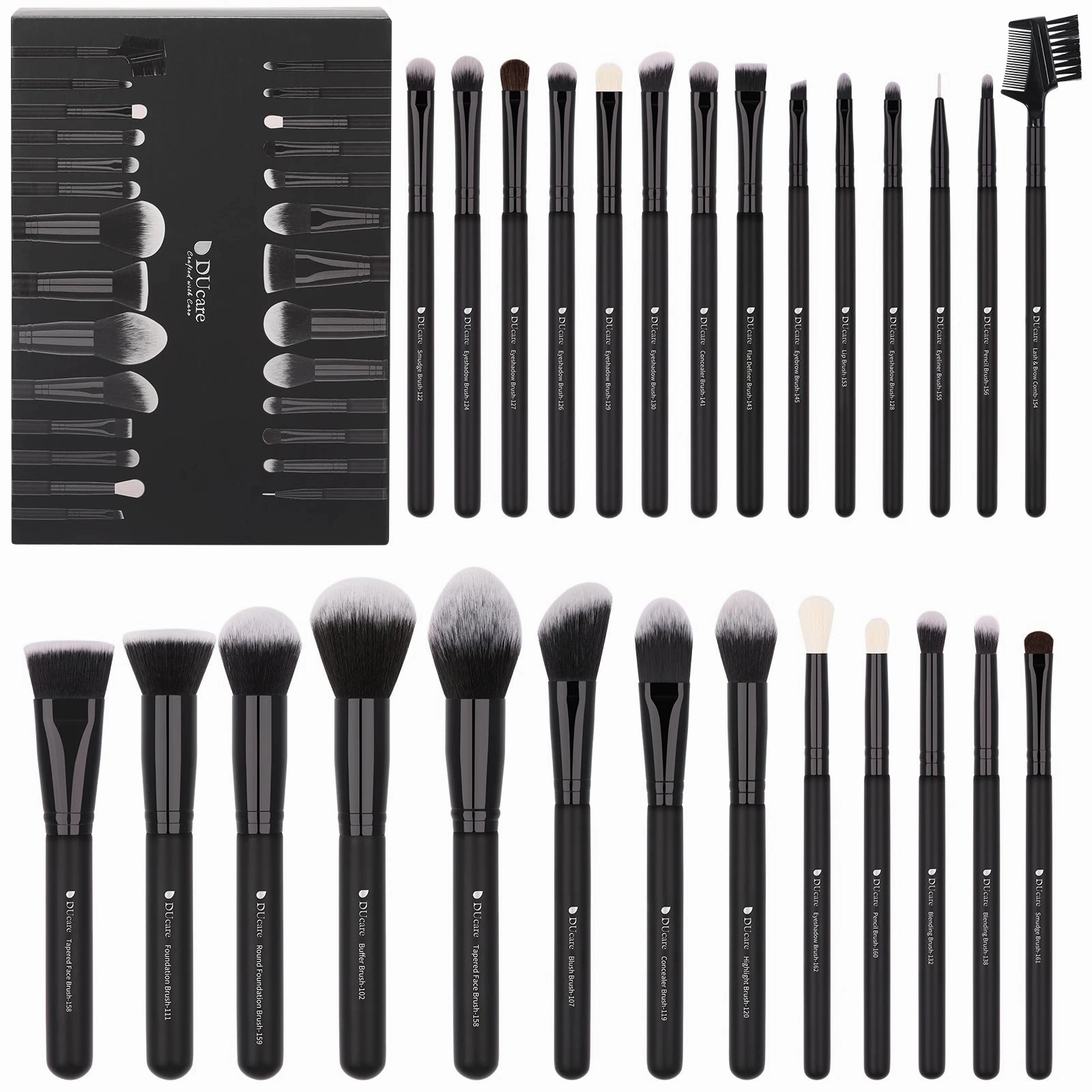 DUcare Black makeup brush Professional Makeup Eyeshadow Foundation Powder Soft Synthetic Hair Makeup Brushes brochas maquillaje