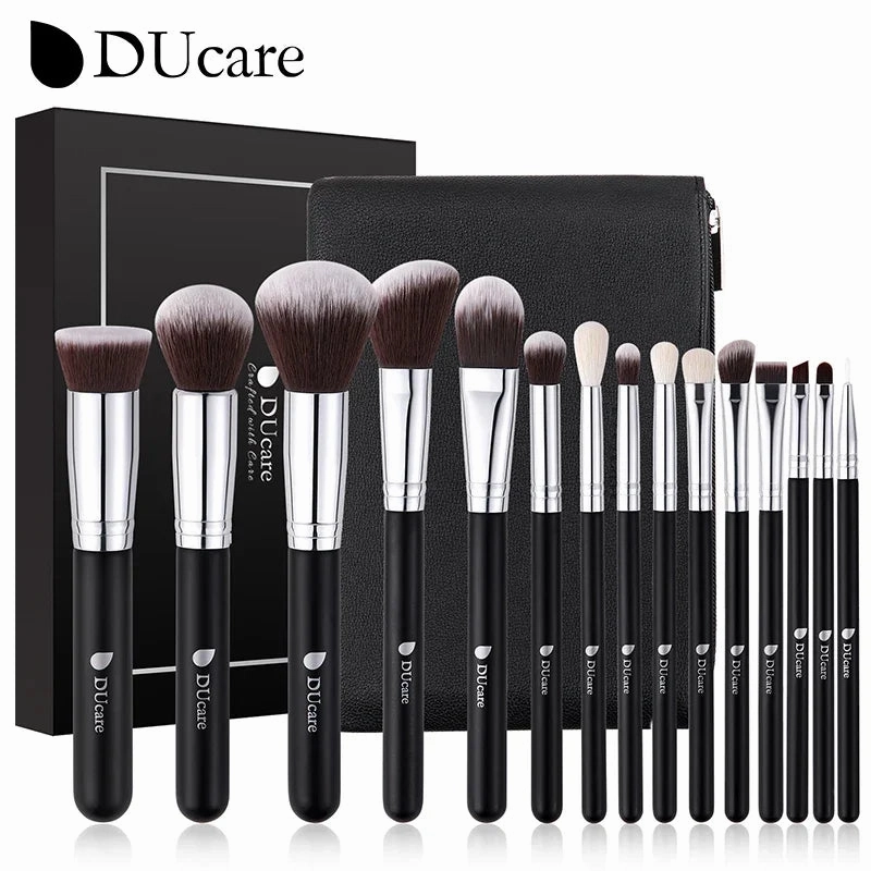 DUcare Black makeup brush Professional Makeup Eyeshadow Foundation Powder Soft Synthetic Hair Makeup Brushes brochas maquillaje