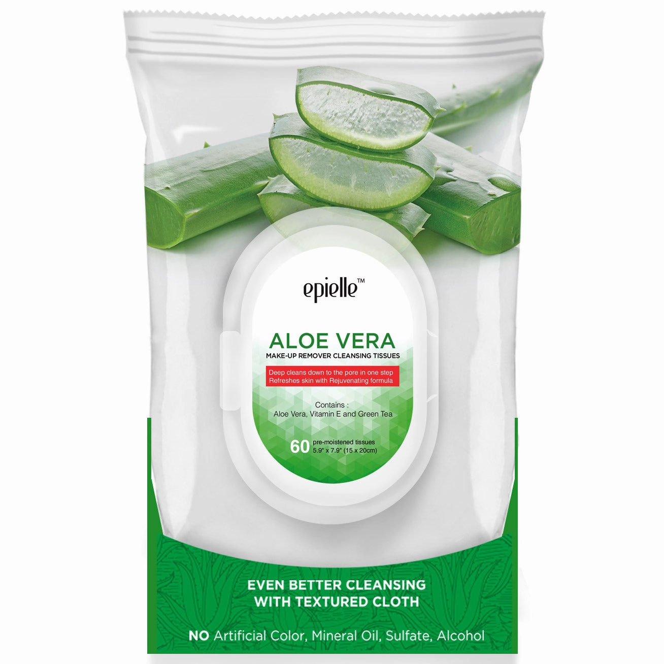 epielle Aloe Vera Make-Up Remover Cleansing Tissues | 60ct