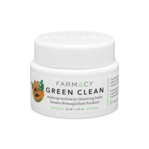 Farmacy Makeup Remover Cleansing Balm - Green Clean Waterproof Makeup Remover   Oil Based Cleanser - Gentle Exfoliating Double Cleanser - Melts From Balm to Milky Lather (50ml)