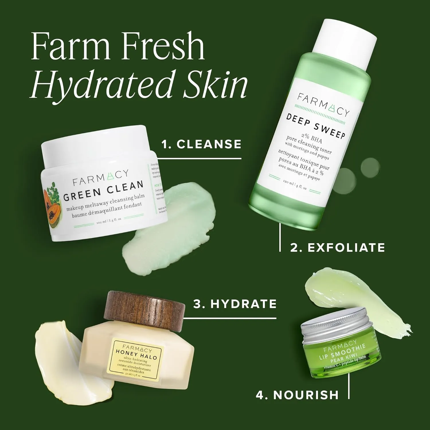 Farmacy Makeup Remover Cleansing Balm - Green Clean Waterproof Makeup Remover   Oil Based Cleanser - Gentle Exfoliating Double Cleanser - Melts From Balm to Milky Lather (50ml)