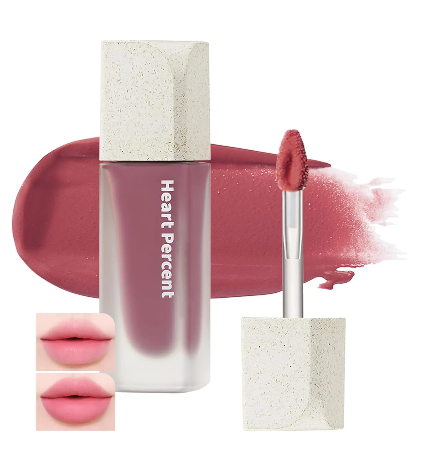 Heart Percent Dote On Mood Blurry Fog Tint, Velvety Matte Soft & Fuzzy Creamy Lightweight Vegan Lip Stains with Personal Color Analysis, #03. Peony Pink