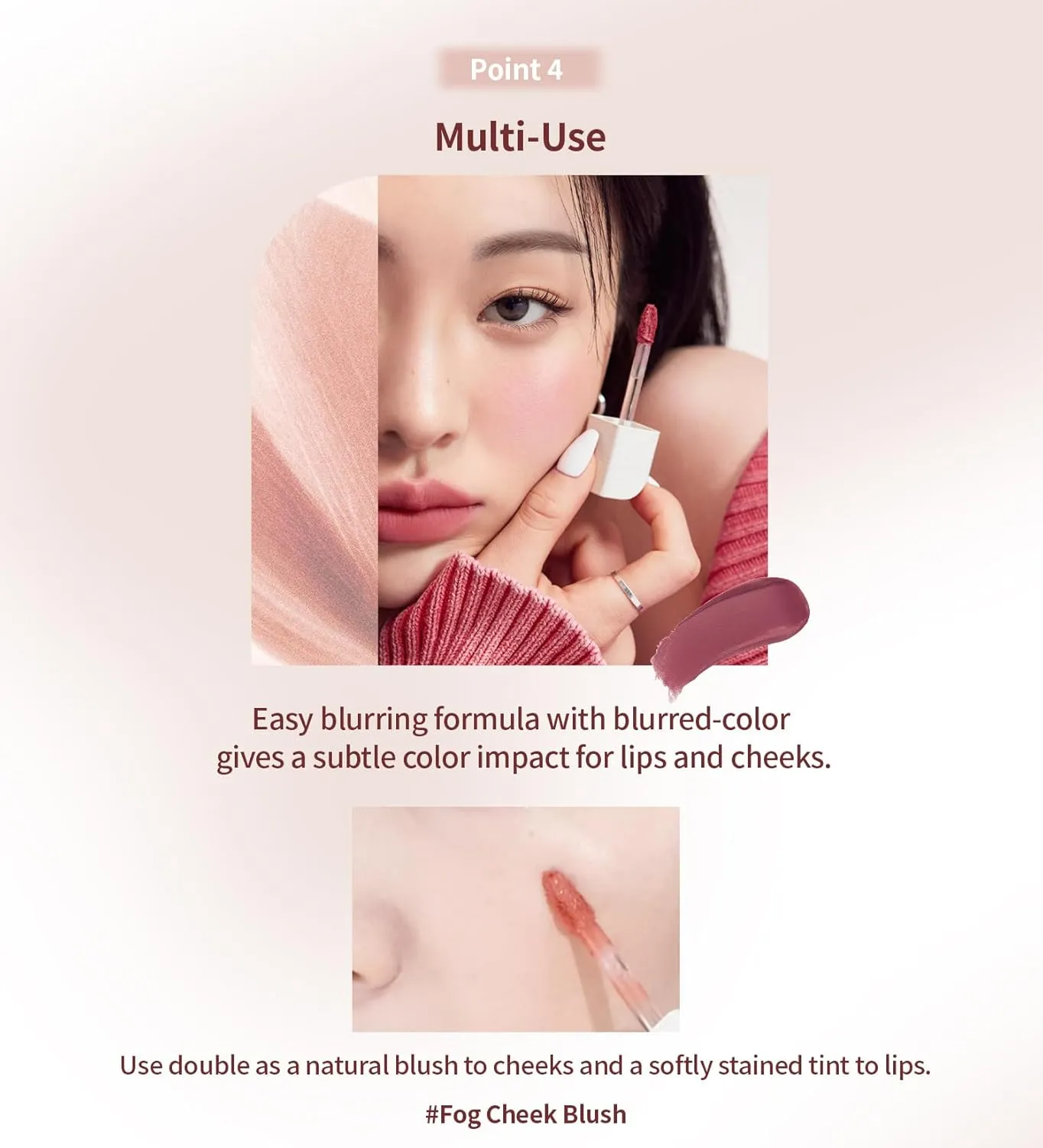 Heart Percent Dote On Mood Blurry Fog Tint, Velvety Matte Soft & Fuzzy Creamy Lightweight Vegan Lip Stains with Personal Color Analysis, #03. Peony Pink