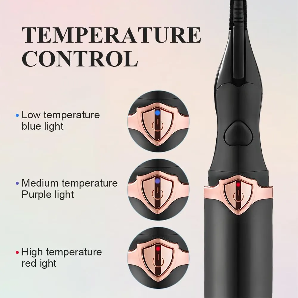 Heated Eyelash Curlers, 2025 Rechargeable Heated Eyelash Curler for Quick Heating Curling, 2 in 1 Electric Eyelash Curler for Instant Glam, Upgrade Electric Eyelash Curler with USB Cable (Black 1pcs)