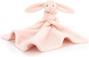 Jellycat Bashful Blush Bunny Soother, 13.5 inches - Security Blanket & Lovey for Babies - Baby Gift