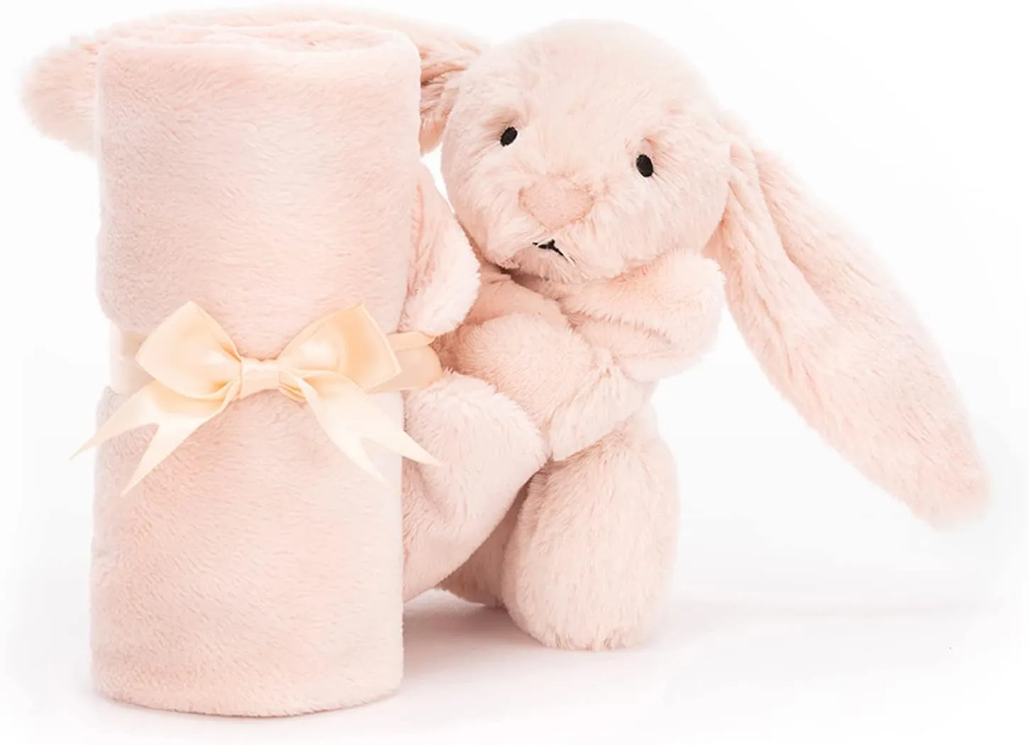 Jellycat Bashful Blush Bunny Soother, 13.5 inches - Security Blanket & Lovey for Babies - Baby Gift