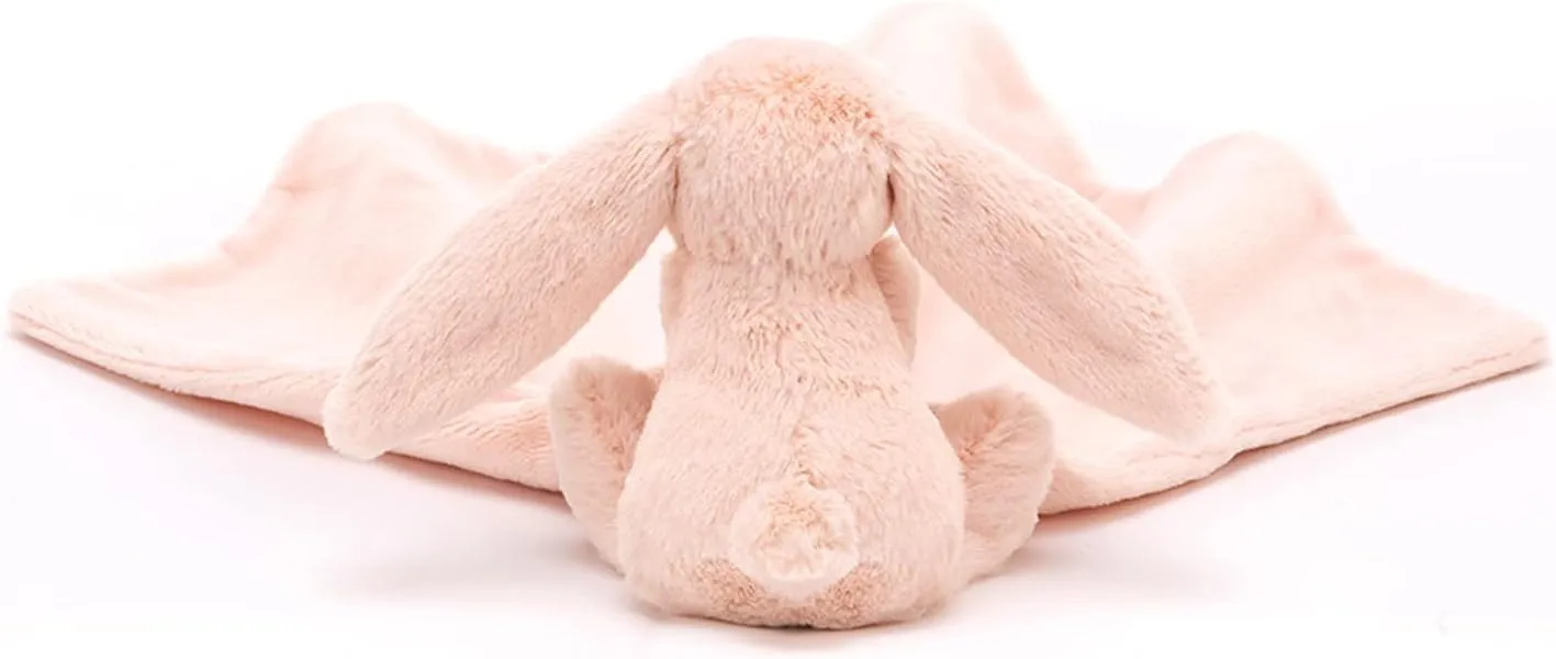 Jellycat Bashful Blush Bunny Soother, 13.5 inches - Security Blanket & Lovey for Babies - Baby Gift