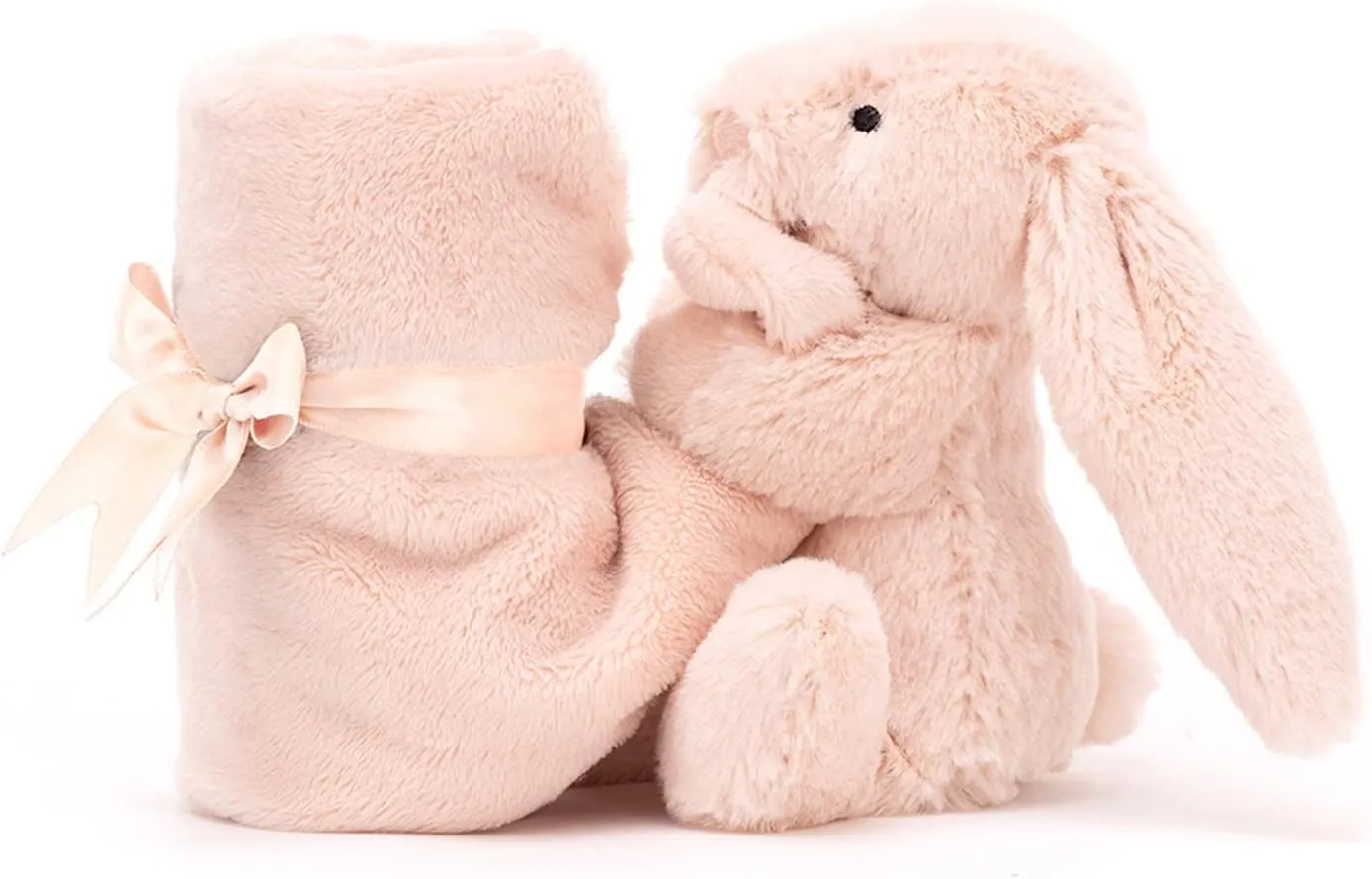 Jellycat Bashful Blush Bunny Soother, 13.5 inches - Security Blanket & Lovey for Babies - Baby Gift