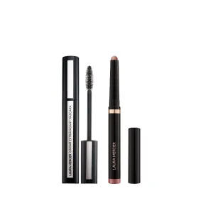 Laura Mercier Caviar Stick Cream Eyeshadow: Shimmer Finish, 24HR Wear, Long Lasting, Rich Color, Easily Blendable and Buildable, Waterproof, Strike a Rose   Caviar Extravagant Mascara Bundle