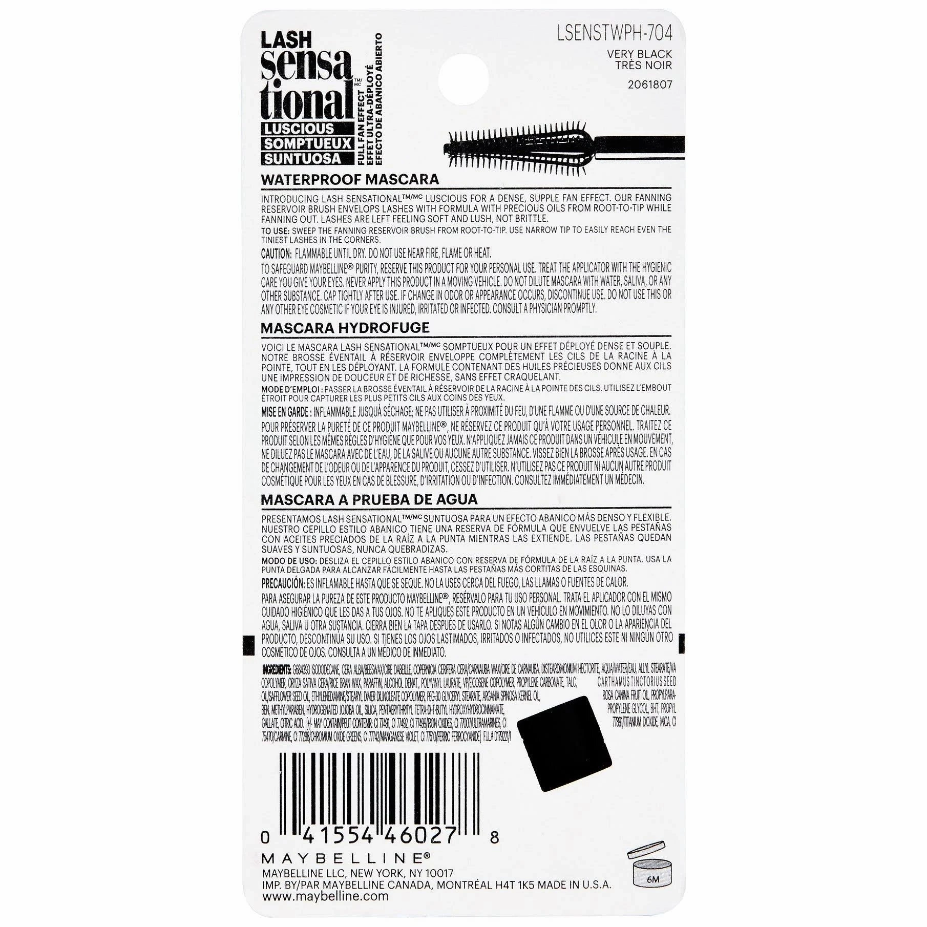 Maybelline Lash Sensational Luscious Waterproof 704 Very Black
