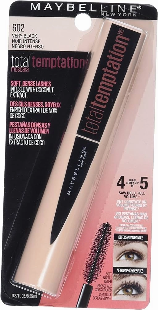 Maybelline Total Temptation Mascara Very Black 602 (Made in Usa)
