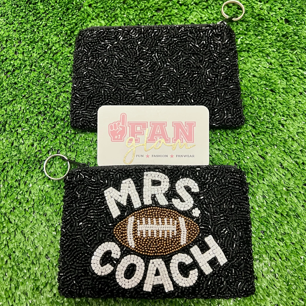 MRS. COACH CUSTOM BEADED SPORTS BALL COIN BAGS