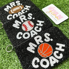 MRS. COACH CUSTOM BEADED SPORTS BALL COIN BAGS