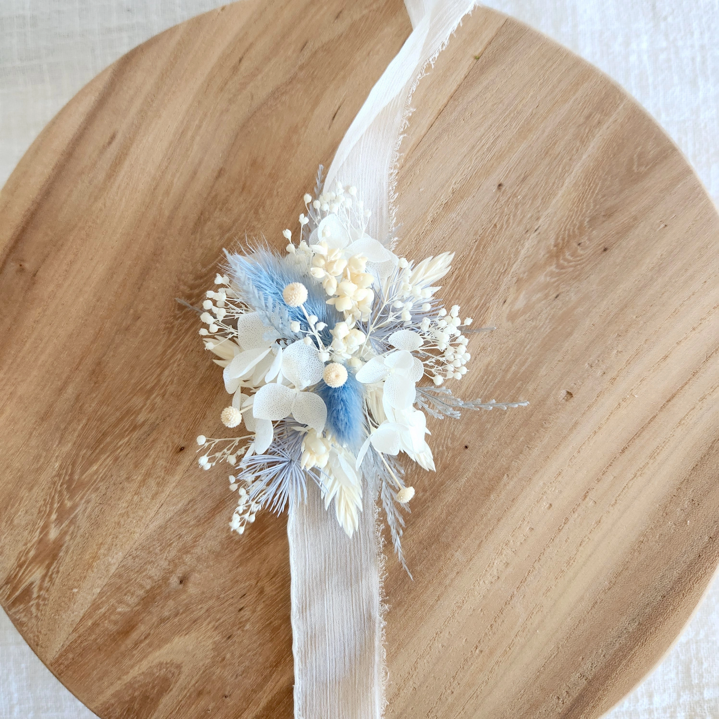 Pale Pink Dried Flower Corsage, Wrist Flower, Wedding Flowers, Event Flowers