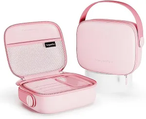 Pink Makeup Case – Macaron Color Hard Shell Cosmetic Travel Case with Compartments, Waterproof & Durable, Portable Organizer for Make up, Skincare, and Accessories (Blush Pink)