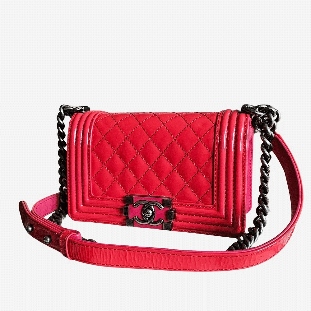 PINK/KORAL SMALL PATENT BOY