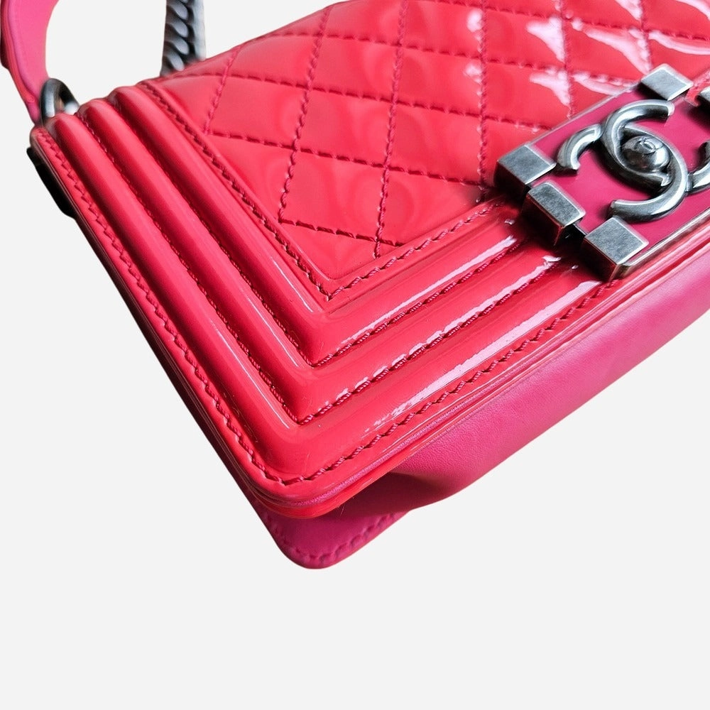 PINK/KORAL SMALL PATENT BOY