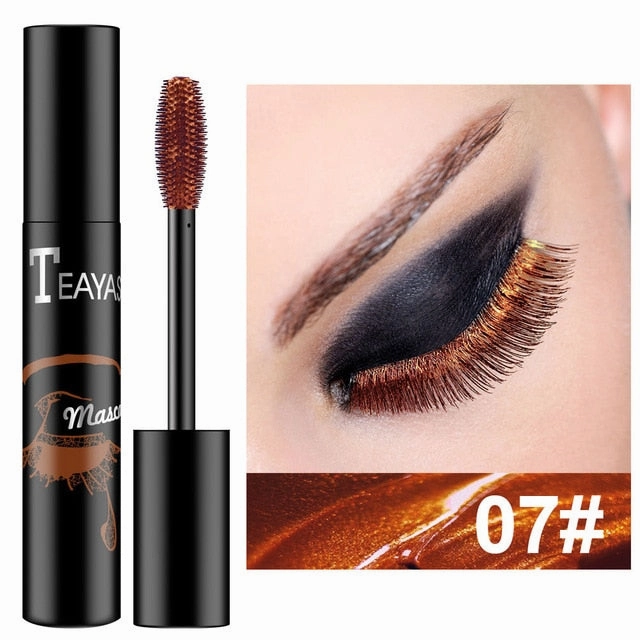 Professional 7 Colors Mascara Waterproof Fast Dry Eyelashes Curling Lengthening Makeup Eye Lashes Mascara Party Use TSLM1