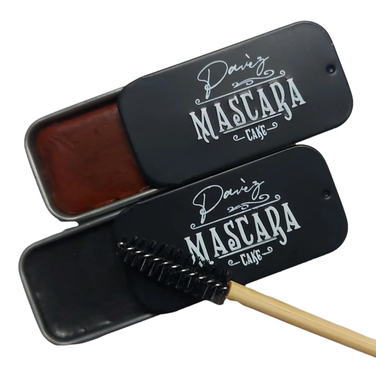PUREZ Cake Mascara, 100% Natural, Good for Senstive Skin and Vegan (Black, 7g)