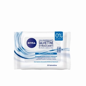 Salviettine Struccanti Nivea 3 In 1 Rinfrescanti Per Pelli Normale E Miste Da 25 Salviettine