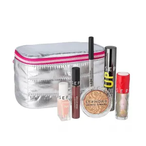 Sephora Favorites Moving Lights Collection Makeup Mania Set - 6 Full Size Must-Haves - Luminizer - Lip Stain - Eye Pencil - Mascara - Lip Plumper and Nail Polish