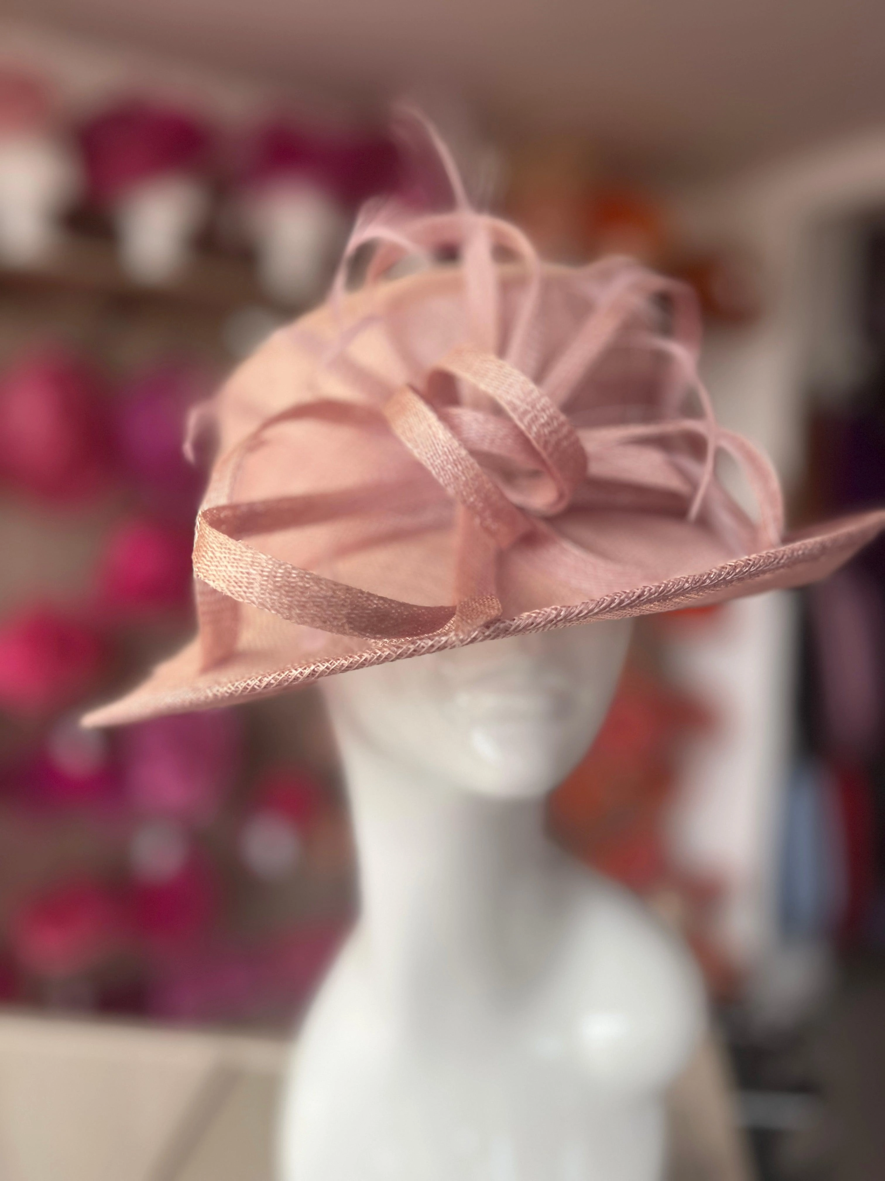 Short Brim Dusky Pink Occasion Hat