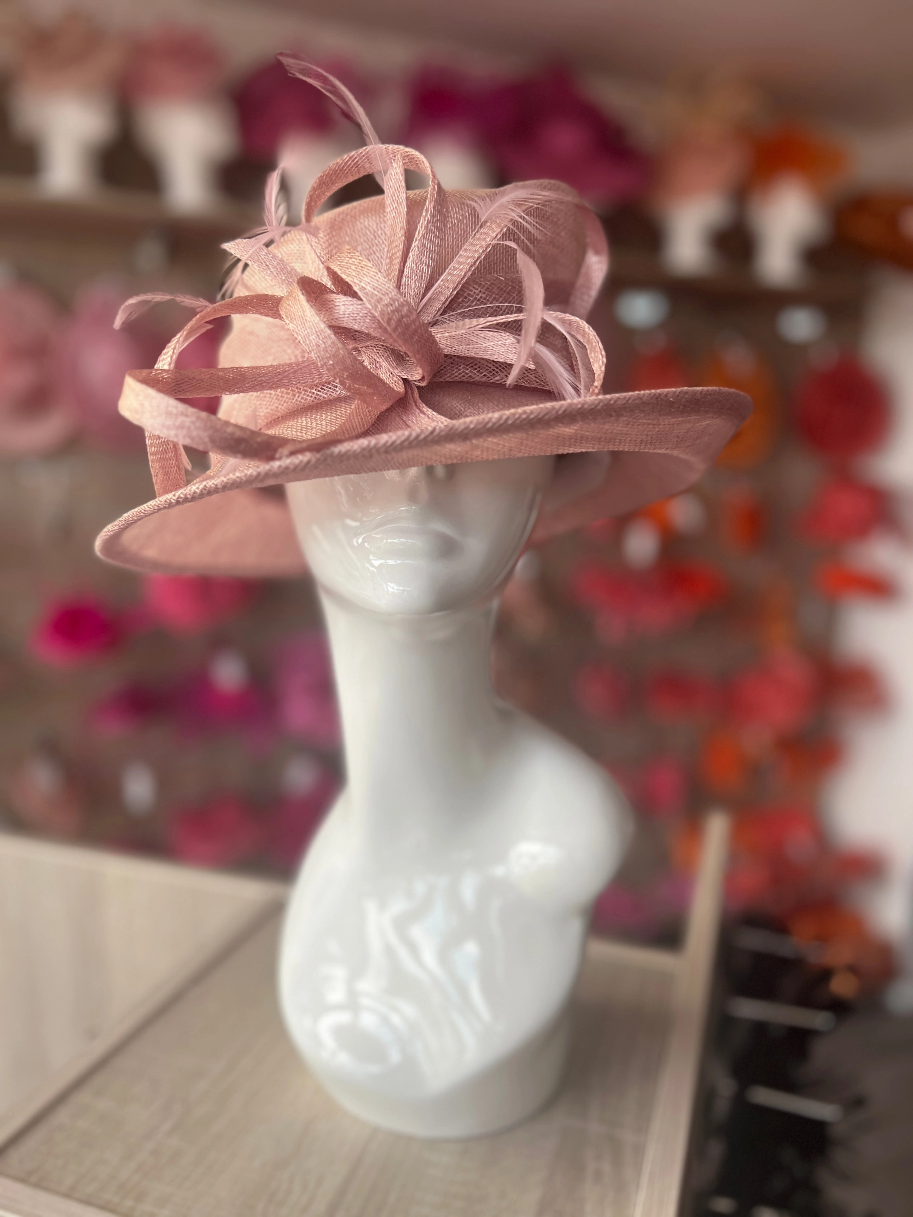 Short Brim Dusky Pink Occasion Hat