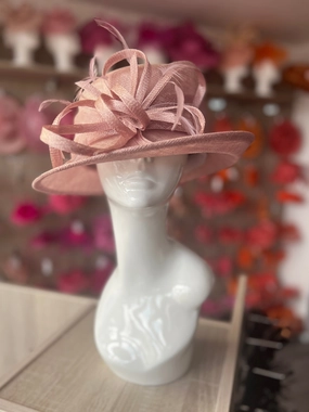 Short Brim Dusky Pink Occasion Hat