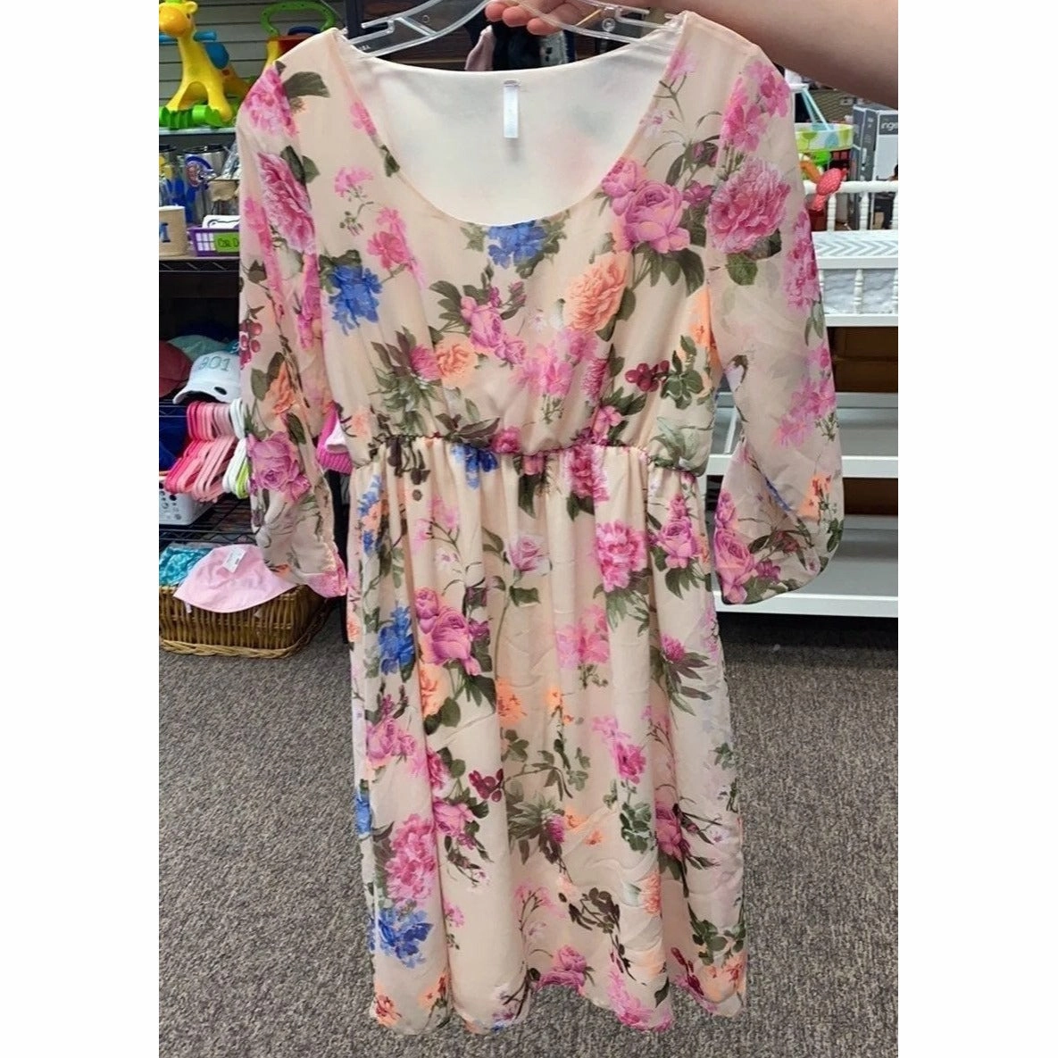 Small Pink Blush floral maternity dress