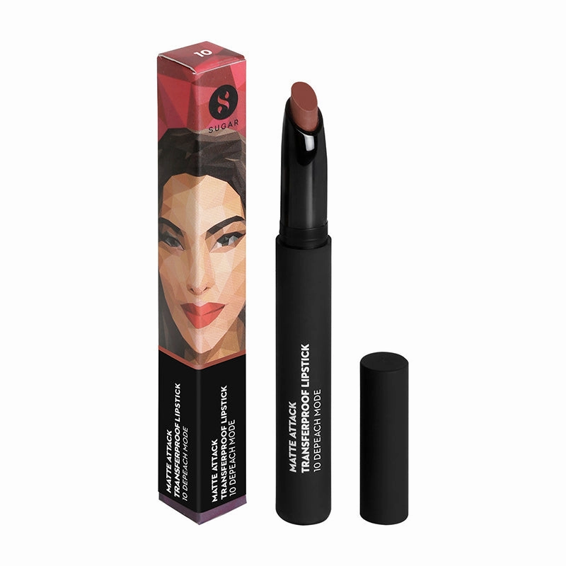 SUGAR Matte Attack Transferproof Lipstick - 10 Depeach Mode (Peach) (2g)
