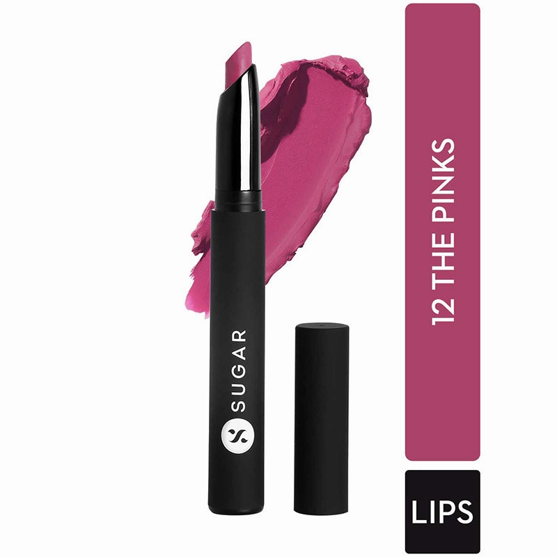 SUGAR Matte Attack Transferproof Lipstick - 12 The Pinks (Cotton Candy/Bubblegum Pink) (2gm)