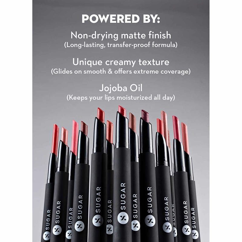 SUGAR Matte Attack Transferproof Lipstick - 12 The Pinks (Cotton Candy/Bubblegum Pink) (2gm)