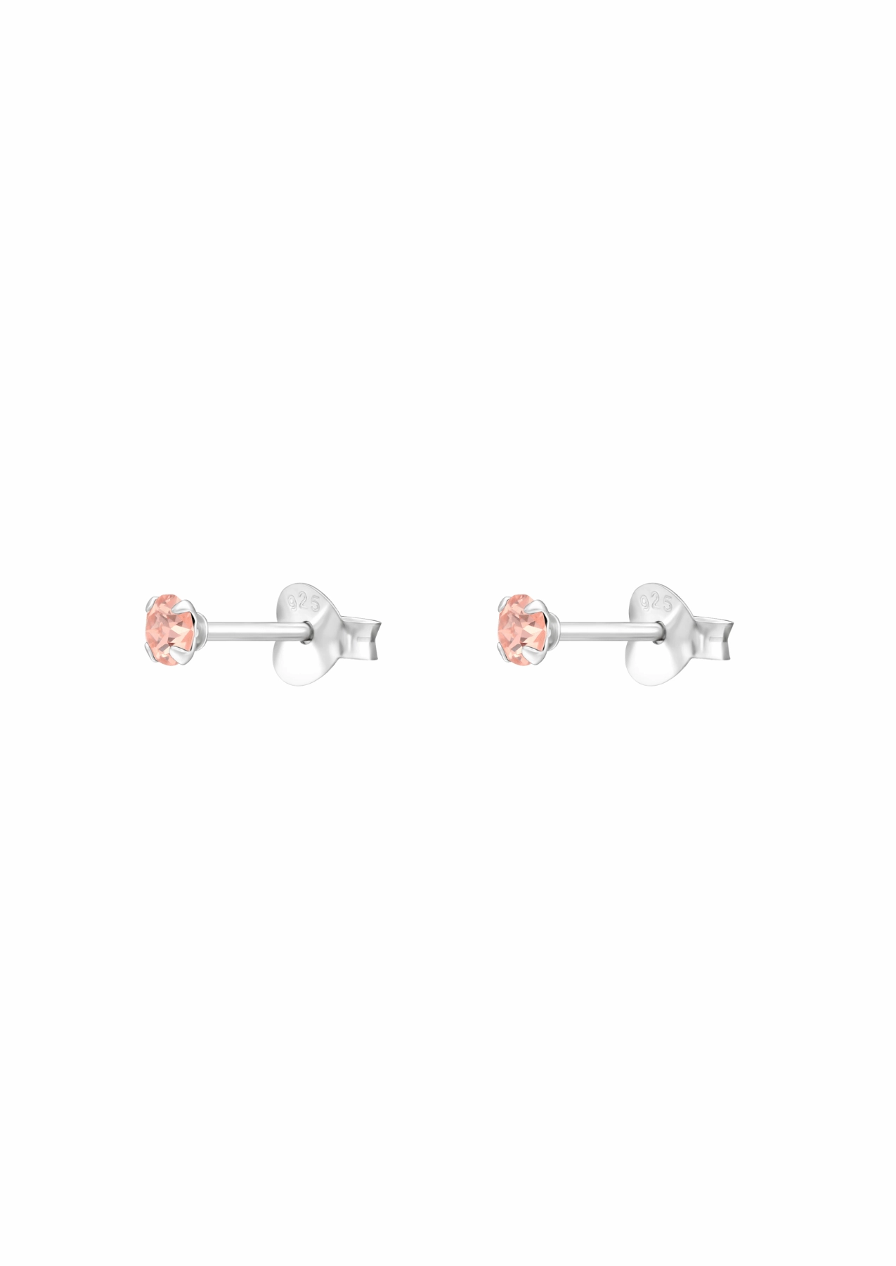The Gumdrop Peach Sterling Silver Crystal Stud Earrings