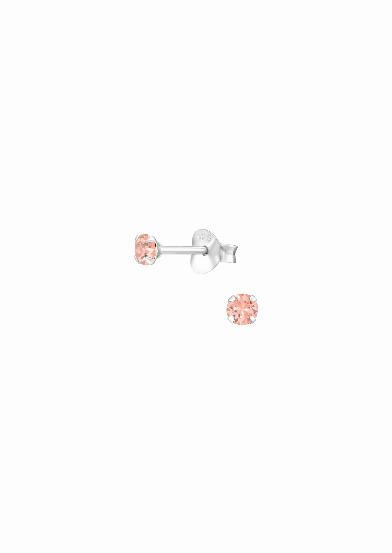 The Gumdrop Peach Sterling Silver Crystal Stud Earrings