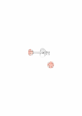 The Gumdrop Peach Sterling Silver Crystal Stud Earrings