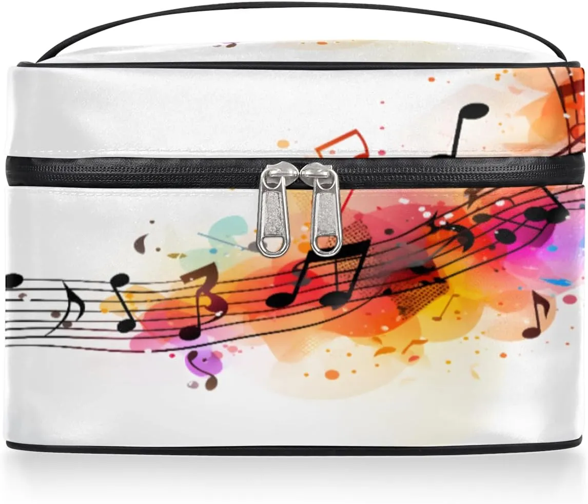 Toiletry Bags Musical Notation Large Capacity Travel Makeup Organizer Case, Portable Toiletry Bag for Women Makeup Brush Bag Storage Bag