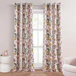Topfinel Floral Curtains 84 Inch Length 2 Panels Set Pink Spring French Country Coquette Flower Hummingbird Blush Pink Blackout Curtains Preppy Nursery Girls Bedroom Aesthetic Living Dining Room