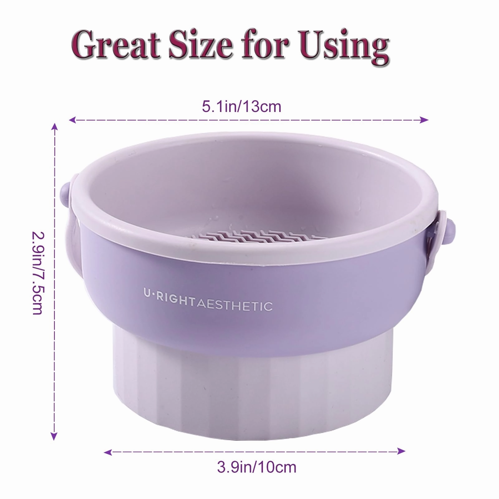 UPTOZOBLY 3 in 1 Brush Cleaning Mat with Brush Drying Holder, Silicone Makeup Brush Cleaner Mat Make Up Brush Cleaning Bowl Cosmetic Brush Washing Tool for Makeup Brush, Sponge, Powder Puff (Purple)