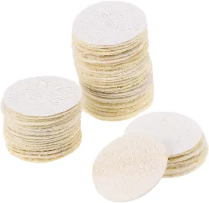VALICLUD 50 Pcs Loofah Facial Wash Pads Reusable Exfoliating Scrubbing Sponges for Makeup Removal Cleansing for Skin Care for Travel and Daily Use