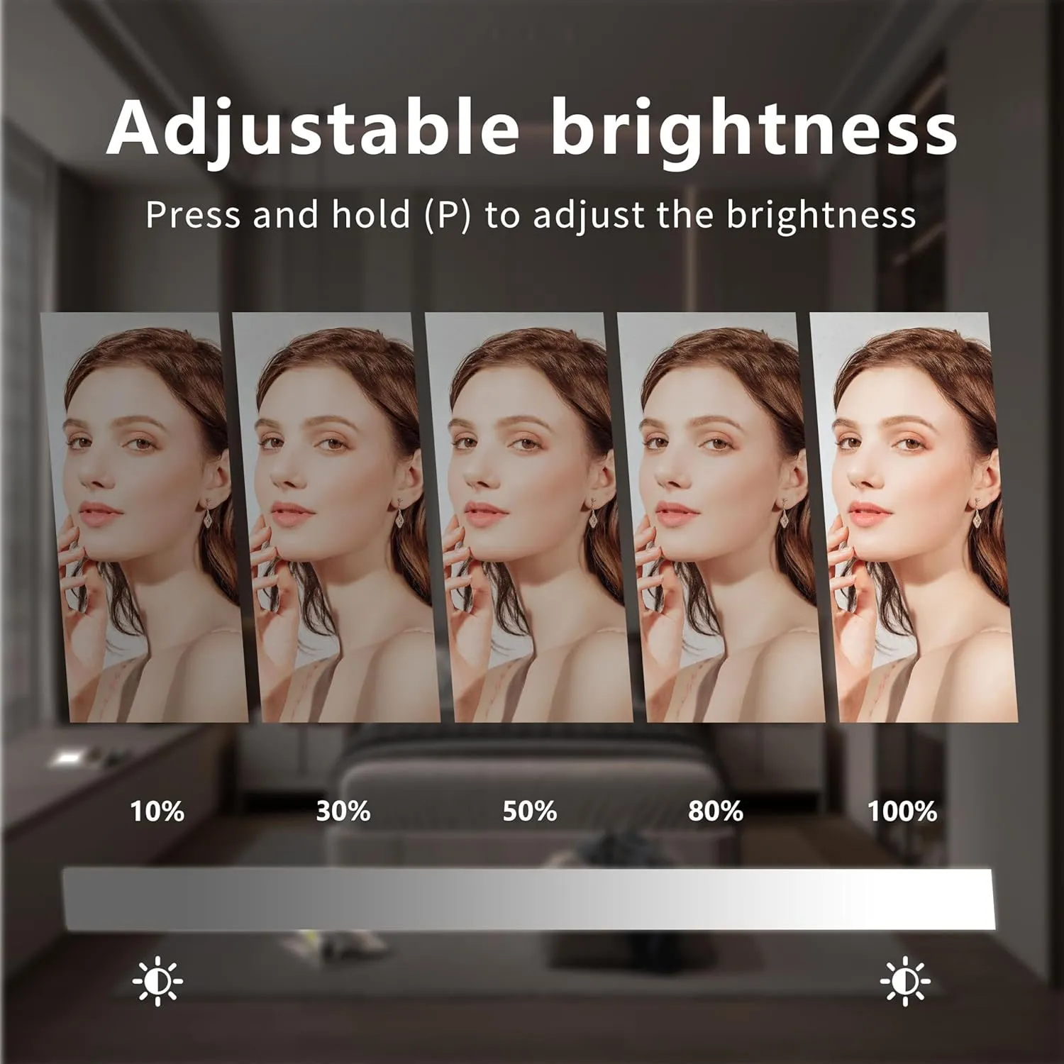 Vanity Mirror with Lights, Hollywood Vanity Makeup Mirror with 9 Dimmable LED Bulbs, 3 Color Lighting Modes, Detachable 10X Magnification, 360°Rotation,Black