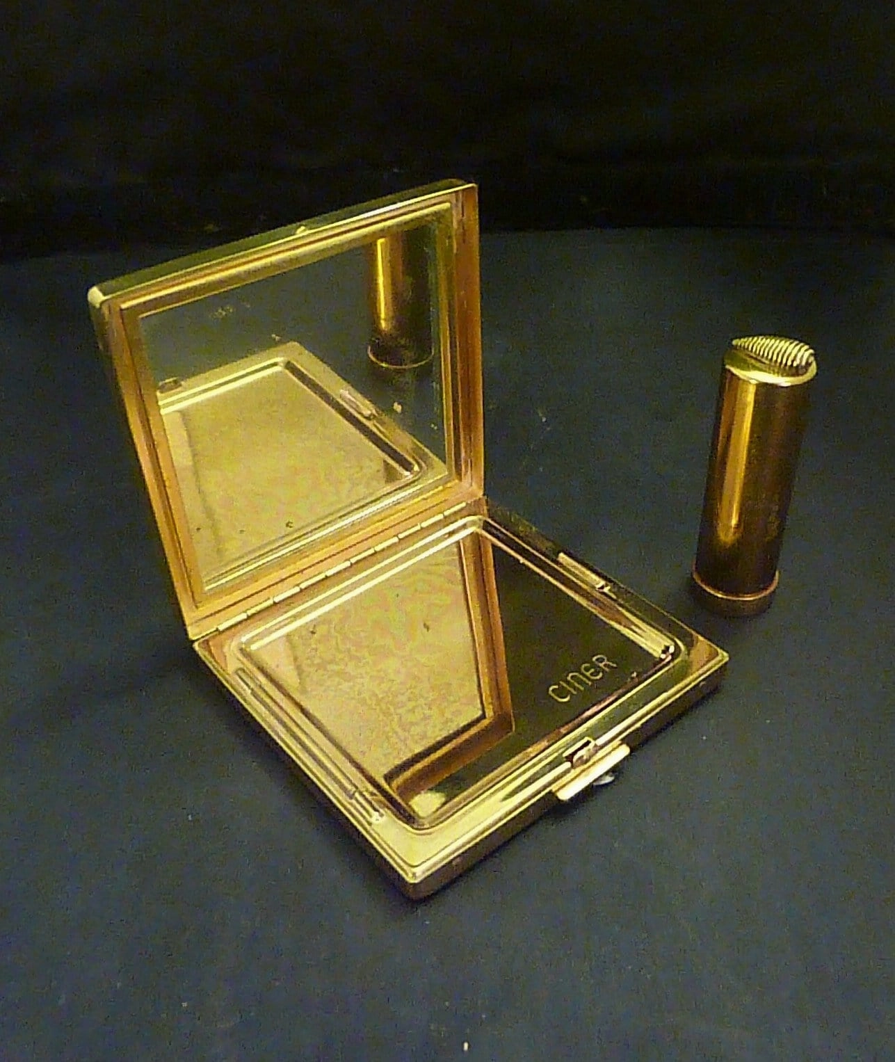 Vintage Ciner Art Deco Compact & Lipstick