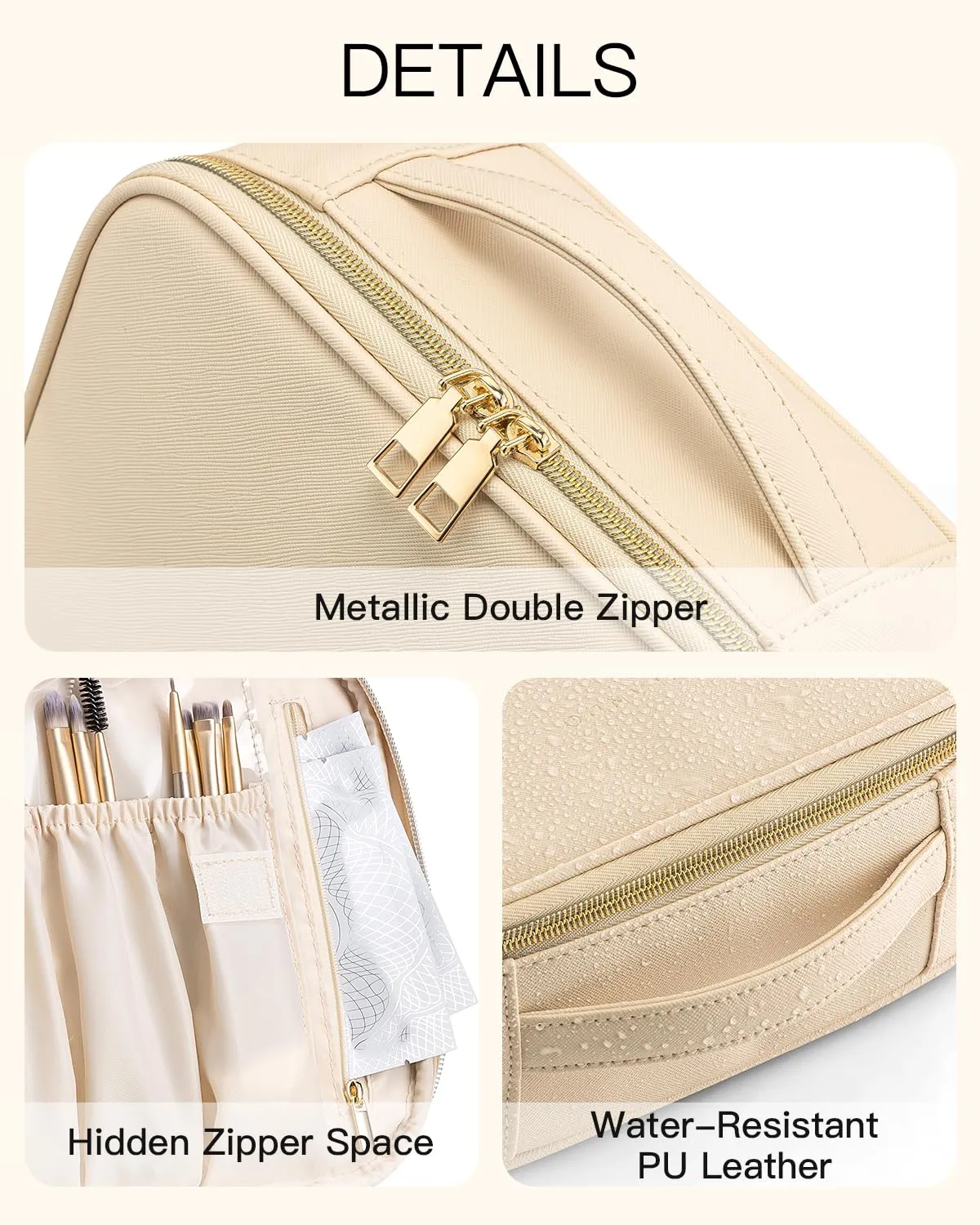 Vlando Makeup Bag for Travel,Surname Initials Custom Makeup Bag,PU Leather Cosmetics Bag for Girl Women Friend Gift, E, E, f/ddd