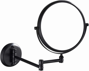 Wall-Mounted Makeup Mirror Bathroom Black Beauty Mirror 8 Inch Makeup Mirror Telescopic Folding Wall Mount 3X Magnifying Mirror